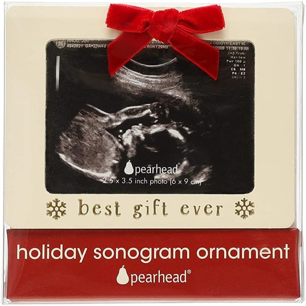 Pearhead Holiday Baby Sonogram Ornament Announcement Expecting Parents to Be